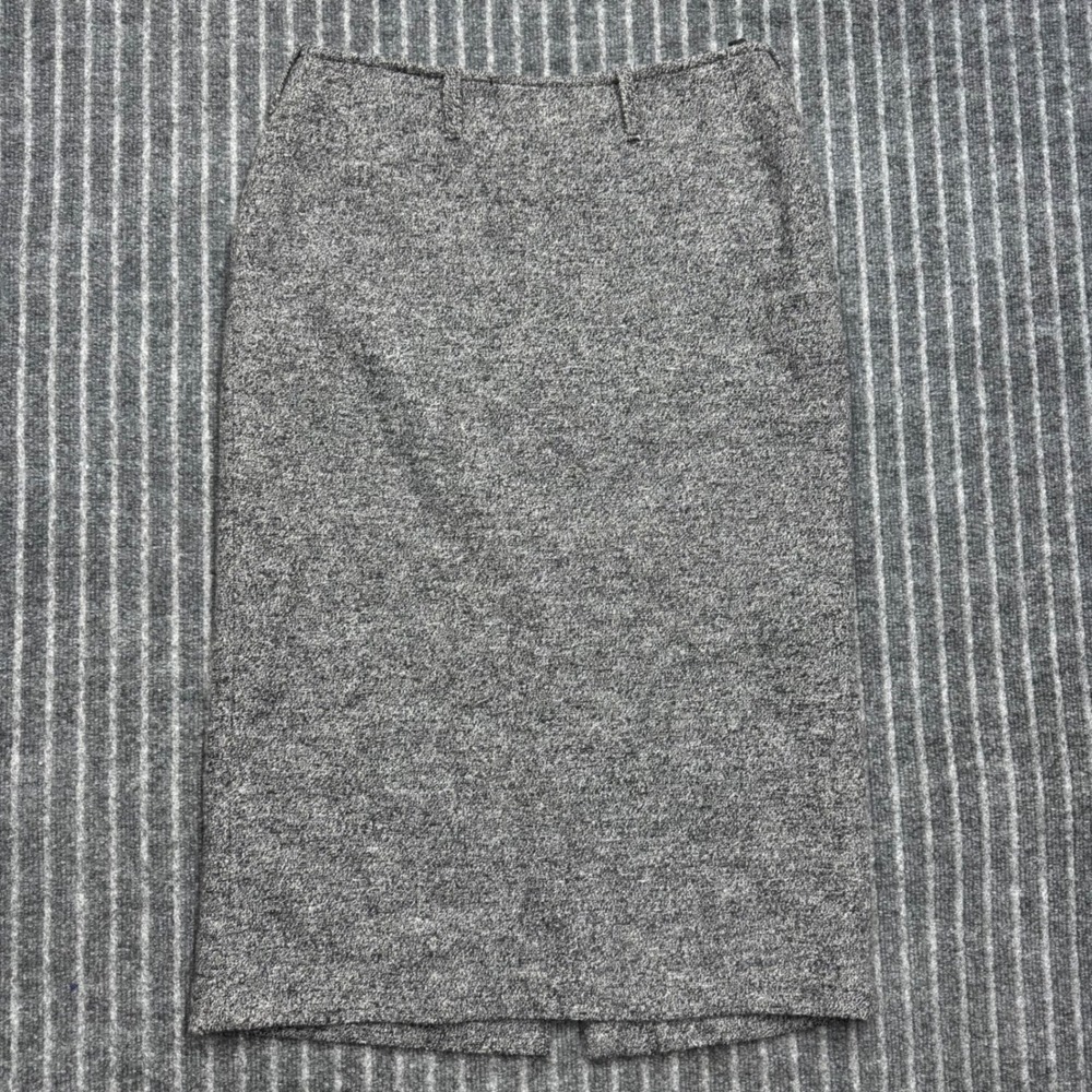 Vitabella Vintage Norway Wool Pencil Skirt 42 Grey Marl Lined Straight Midi